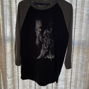 2Pac Graphic Shirt Large 3/4 Sleeve